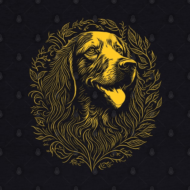 Golden Retriever Monochrome by Deniz Digital Ink